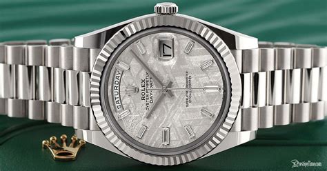 rolex day-date meteorite dial|rolex day date 40 platinum.